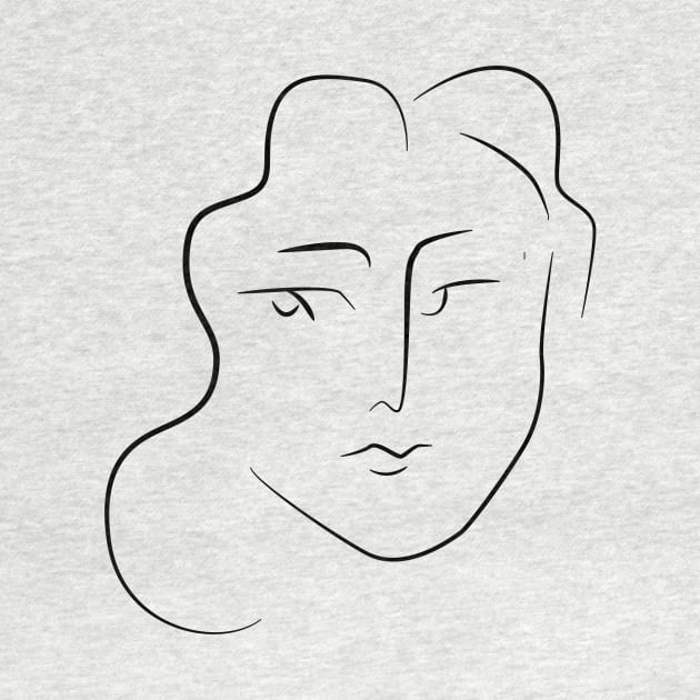 Henri matisse line art woman print by GraphicO